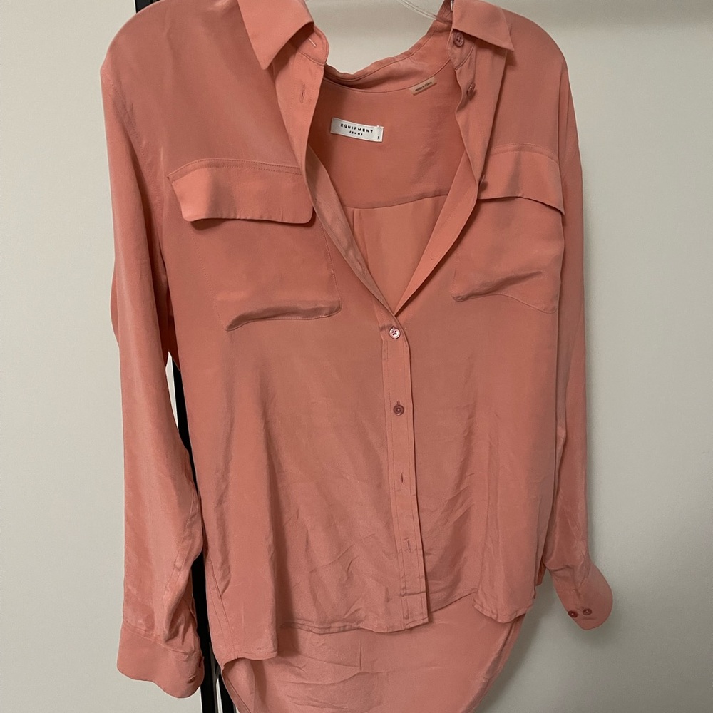 Equipment Silk Button Down Blouse size M